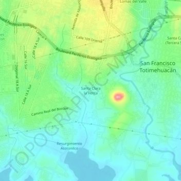 Santa Clara la Ventaの地形図、標高、地勢