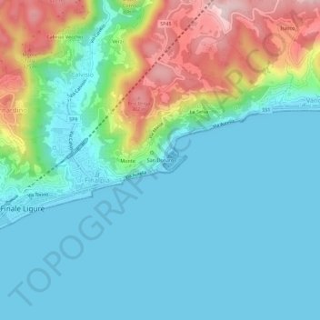 San Donatoの地形図、標高、地勢