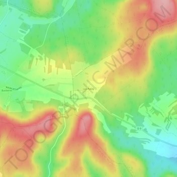 Les Pateyの地形図、標高、地勢