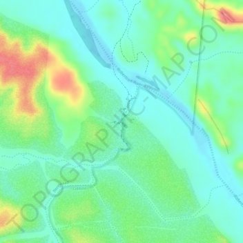 Cobbold Gorgeの地形図、標高、地勢