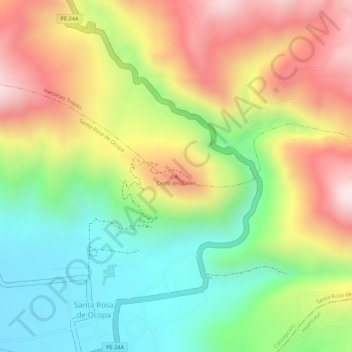 Cerro Jerusalenの地形図、標高、地勢
