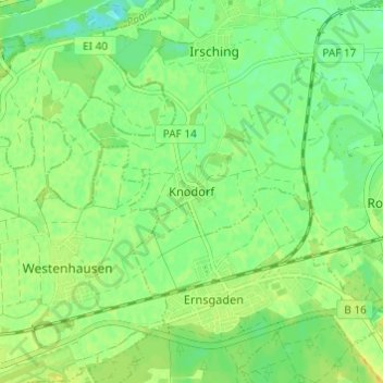 Knodorfの地形図、標高、地勢