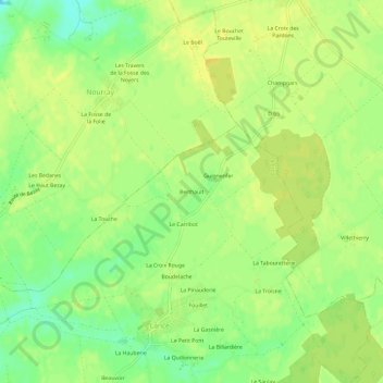 Berthaultの地形図、標高、地勢
