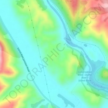 Island Blockの地形図、標高、地勢