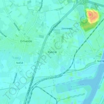 Riemeの地形図、標高、地勢