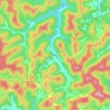 Dingyの地形図、標高、地勢