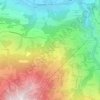 Les Grangesの地形図、標高、地勢