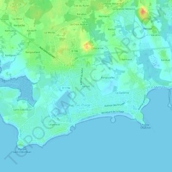 Kerloisの地形図、標高、地勢