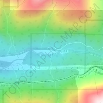 Tyeの地形図、標高、地勢