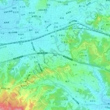 南郷の地形図、標高、地勢