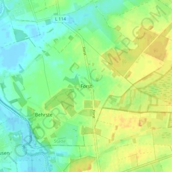 Forstの地形図、標高、地勢