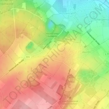 Kuhtriftの地形図、標高、地勢