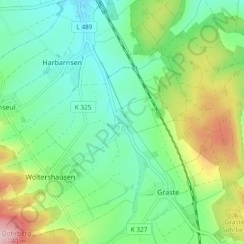 Netzeの地形図、標高、地勢