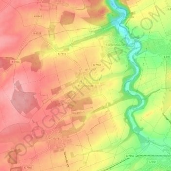 Höfendorfの地形図、標高、地勢