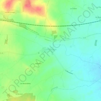 Le Bourgの地形図、標高、地勢