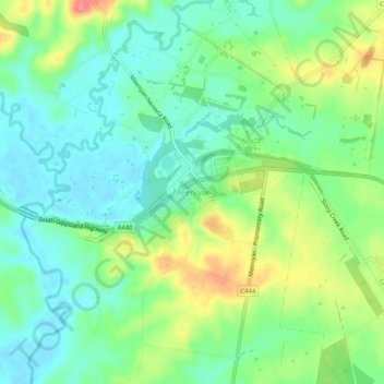Meeniyanの地形図、標高、地勢