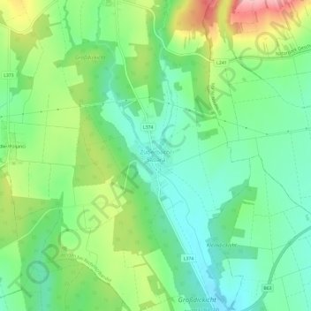 Zuberbachの地形図、標高、地勢