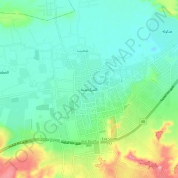 Al Muzahimiyahの地形図、標高、地勢