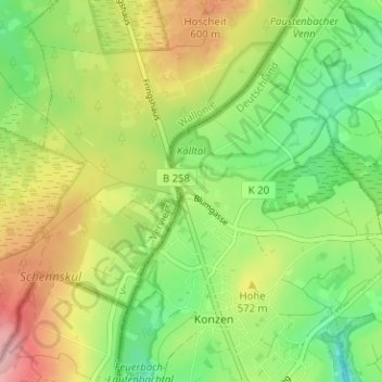 Entenpfuhlの地形図、標高、地勢