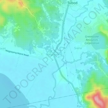 Magpayangの地形図、標高、地勢