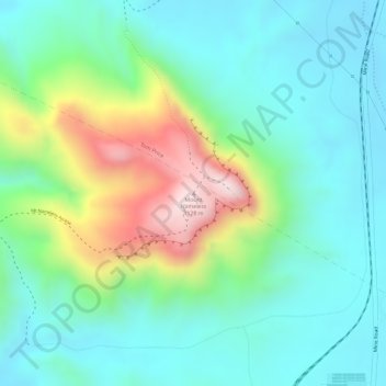 Mount Namelessの地形図、標高、地勢