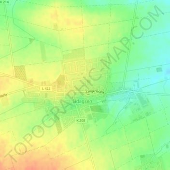 Senfmühleの地形図、標高、地勢