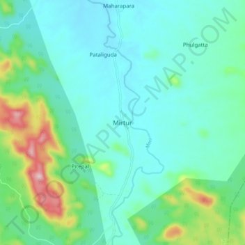 Mirturの地形図、標高、地勢