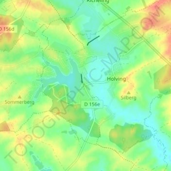 Hirbachの地形図、標高、地勢