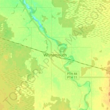 Whitemouthの地形図、標高、地勢