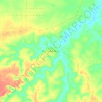 Bosar Maligasの地形図、標高、地勢