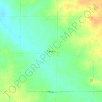 Cloverdaleの地形図、標高、地勢