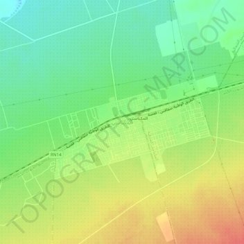 Meknassyの地形図、標高、地勢