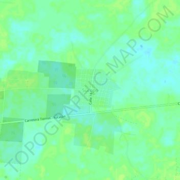 Sucopóの地形図、標高、地勢
