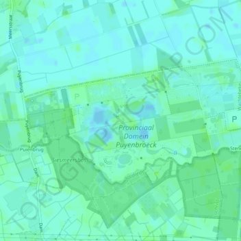 Puyenbroeckの地形図、標高、地勢