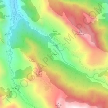 El Cotoの地形図、標高、地勢
