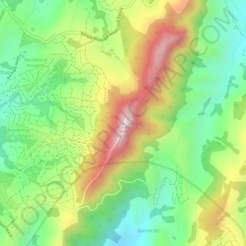 Alto da Serraの地形図、標高、地勢