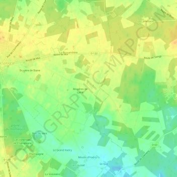Larréの地形図、標高、地勢