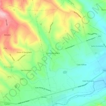 Scuole Raviglianoの地形図、標高、地勢