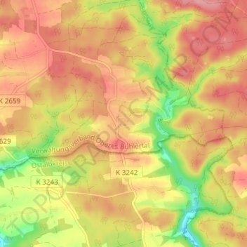 Grafenhofの地形図、標高、地勢