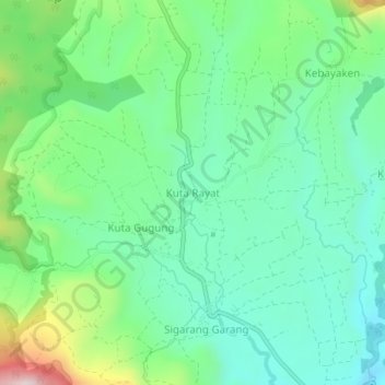 Kuta Rayatの地形図、標高、地勢