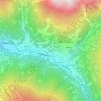Parisの地形図、標高、地勢