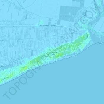 Jesolo Pinetaの地形図、標高、地勢