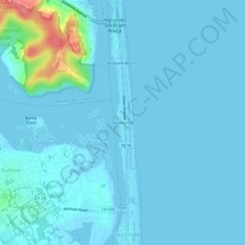 Normandieの地形図、標高、地勢