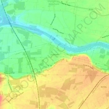 La Vanelleの地形図、標高、地勢
