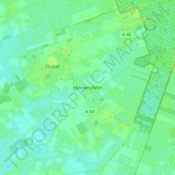 Meinersfehnの地形図、標高、地勢