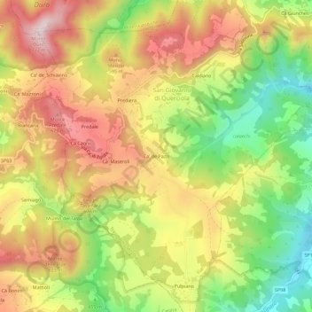 Ca' de Pazziの地形図、標高、地勢