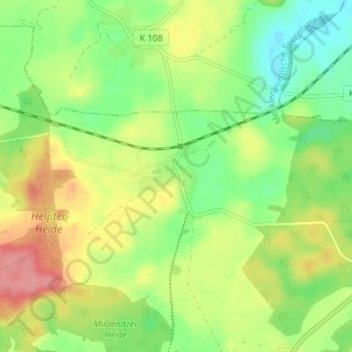 Groß Daberkowの地形図、標高、地勢