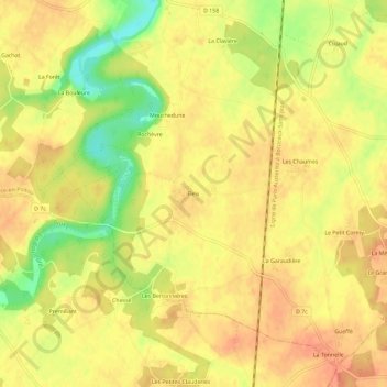 Fleixの地形図、標高、地勢