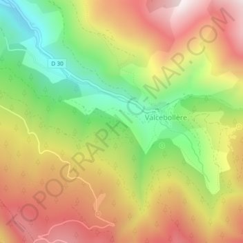 Tartesの地形図、標高、地勢