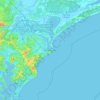 Newcastleの地形図、標高、地勢